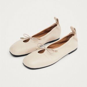Alohas Rosalind Cream Leather Ballet Flats